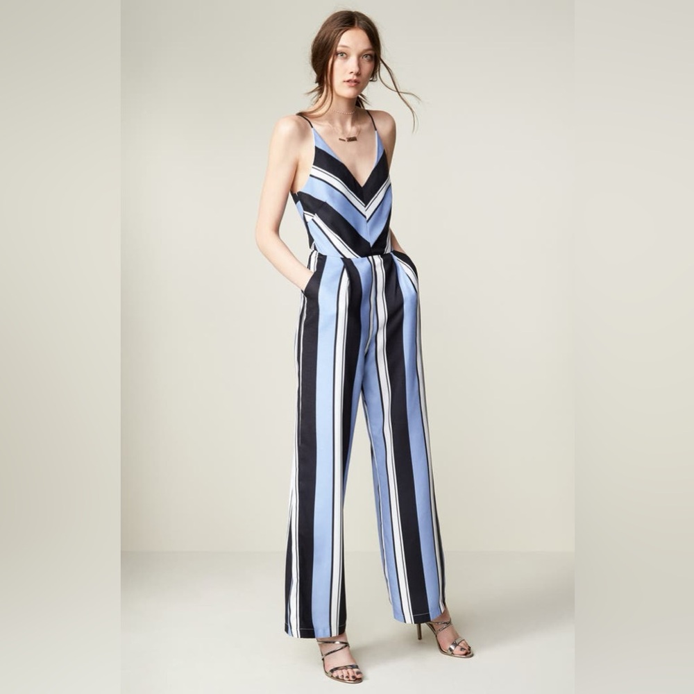 Adelyn Rae Blue and Black Striped Jumpsuit from Nordstrom